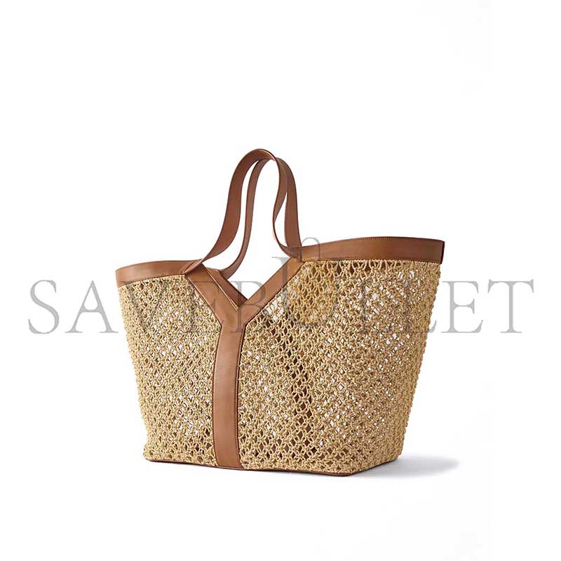 YSL Y TOTE BAG IN RAFFIA 817602 (38*33*16cm)